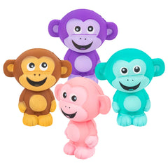 Soft Squish Monkey Fidget Kids Toy In Bulk- Assorted