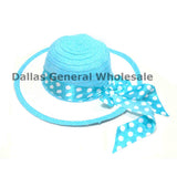 Wholesale Little Girls Polka Dot Straw Hats - Assorted