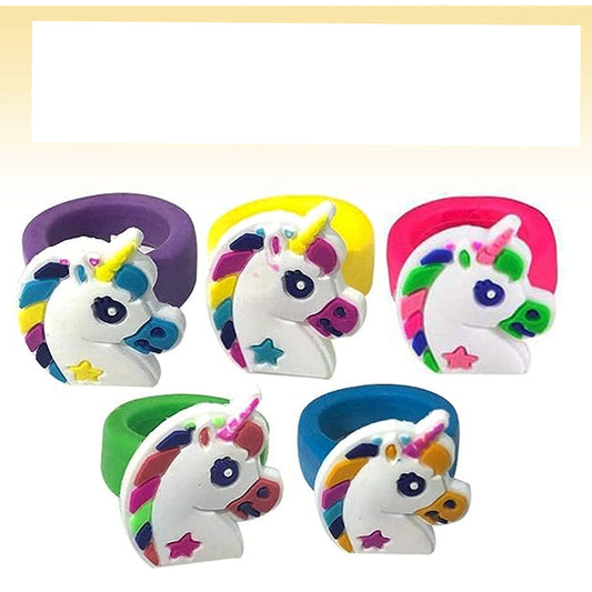 Wholesale Unicorn Stylish Rubber Ring for Girls & Boys - Assorted Colors (Sold By -36 Piece)
