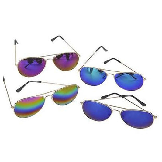 Rainbow Lens Aviator Sunglasses | Assorted | (Dozen = $43.99)