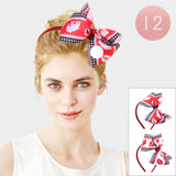 Elephant Football Print Bow Headbands