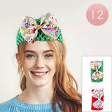 Christmas Tree Snowman Printed Bow Accented Headbands