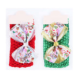 Christmas Tree Snowman Printed Bow Accented Headbands