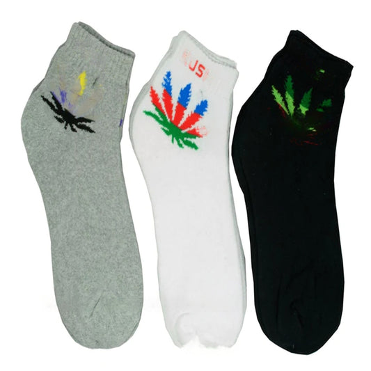 Wholesale Men Fashion Marijuana Ankle Socks MOQ -12 pcs