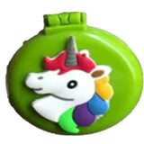 Wholesale  Compact Rainbow Unicorn Hair Brush with Mirror (sold by the piece or dozen)