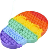 Wholesale 12-Inch Mega Skull Rainbow Bubble Pop It Silicone Stress Reliever Toy (sold by the piece )