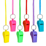 2" Neon Whistle Necklace – Bright, Colorful Accessory for Fun and Safety