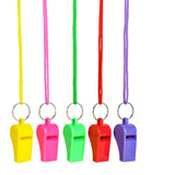 2" Neon Whistle Necklace – Bright, Colorful Accessory for Fun and Safety