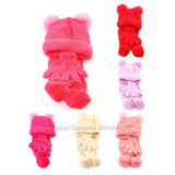 Girls Winter Hats & Scarf Set Bulk - Assorted