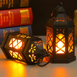 2307BA Electronic Candle Light High Brightness Flicker Free Battery-Operated Retro Design Halloween Desk Lantern Lamp Decor For Camping