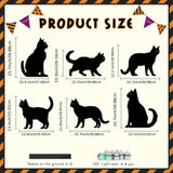 1707BA 6 Pack Black Cat Halloween Decorations Plastic Yard Signs With Stakes, Halloween Decorations Outdoor, Scary Silhouette With Glow In Dark Eyes For Outdoor Yard Lawn Garden Halloween Decor