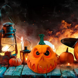 0709BA Scary Jack O Lantern Jack-o Lantern Decorations Frightening Halloween Party Favors For Desk Table Garden Indoor Outdoor Decor