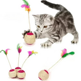 2307GP 1Pc Cat Toy Sisal Scratching Ball Training Interactive Toy for Kitten Pet Cat Supplies Feather Toy  Cat Toys Interactive