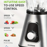 SHARDOR 1200W Pro Blender - High-Power Ice Crusher with Large Pitcher & Personal Cup - 2-Speed Control for Perfect Smoothies, Shakes & Frozen Treats