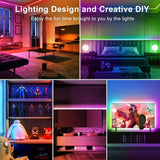 130ft 40m (2 Rolls of 20m) Smart LED Strip Lights with App Control and Remote - Color Changing, Music Sync, RGB, 24V, Built-in Microphone, Non-Waterproof, Wireless - Perfect for Bedroom, Home, Decoration, Party