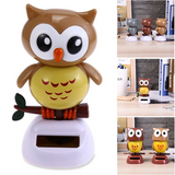 2808TA Cute Desk Figurines Adorable Solar Powered Swinging Toy Owl Style Dancing Ornament Car Office Decor Dancing Animal Birthday Gift