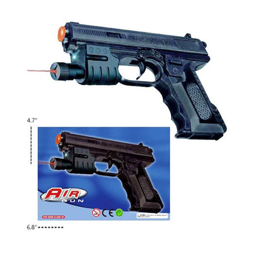 Wholesale 6.5-Inch Black Plastic Airsoft BB Gun with Laser for Kids - Safe & Fun Shooting (Sold By Piece)