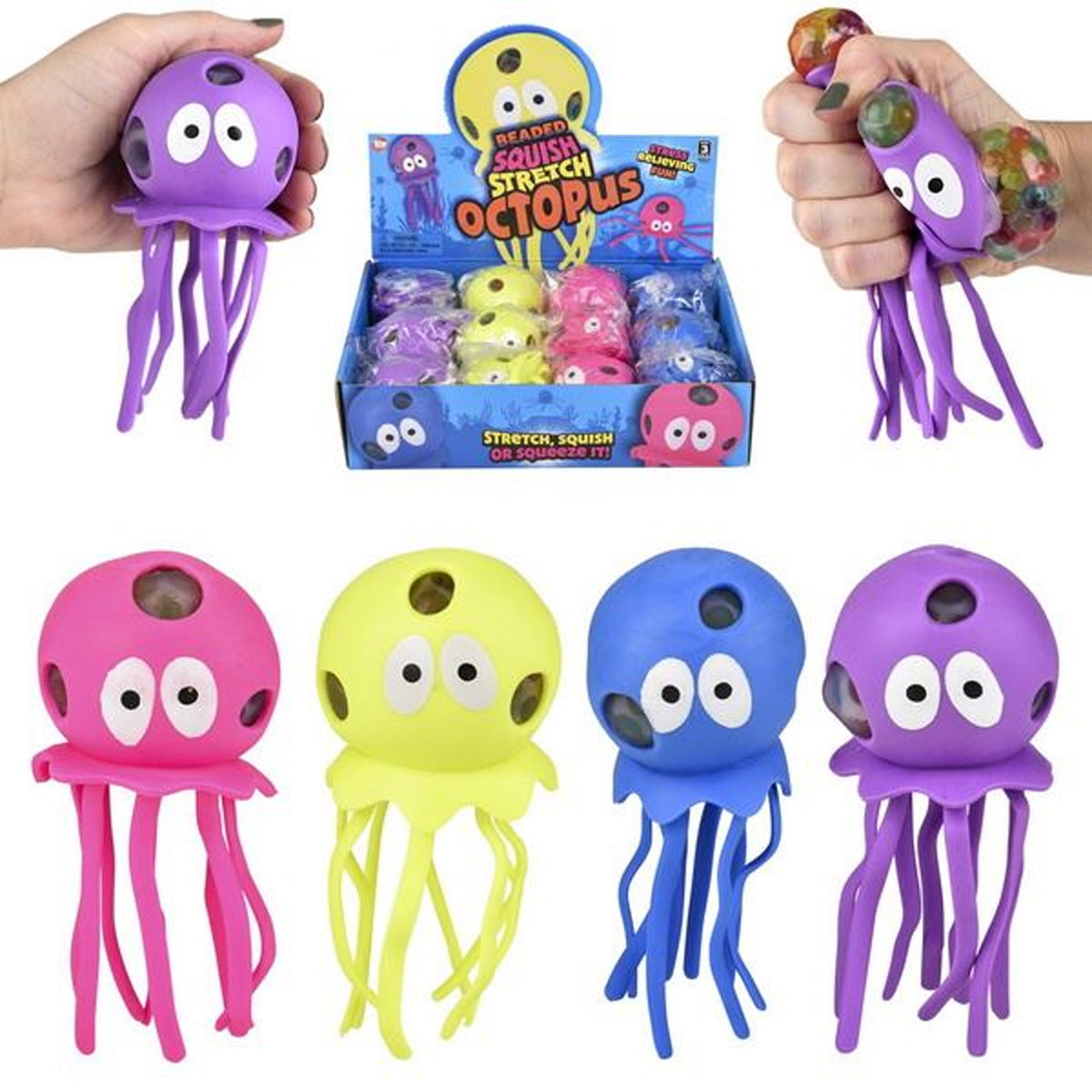 Octopus Shaped Squishy Soft kids Toys For Kids In Bulk- Assorted