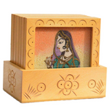 Wood Tea Coaster With Bani Thani