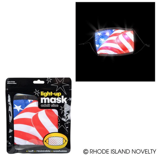 Buy LIGHT-UP PATRIOTIC FACE MASK ADULT SIZE in Bulk