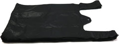 Black Plain 1/10 T-Shirt Bag (8"x 4"x 15") 15 mic - 1500 bags/case