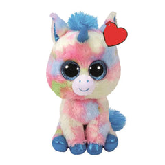 Rainbow Hair Big Eyes Sitting Unicorn Toy - A Magical Addition to Your Collection