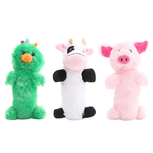 Cute & Durable Plush Toys for Dogs - Cow, Pig, and Chick