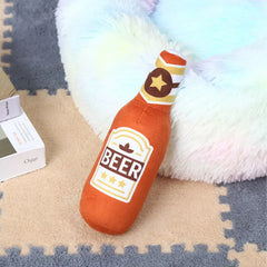 Funny Design Wine Bottle Plush Squeaky Pet Chew Toys - New Product