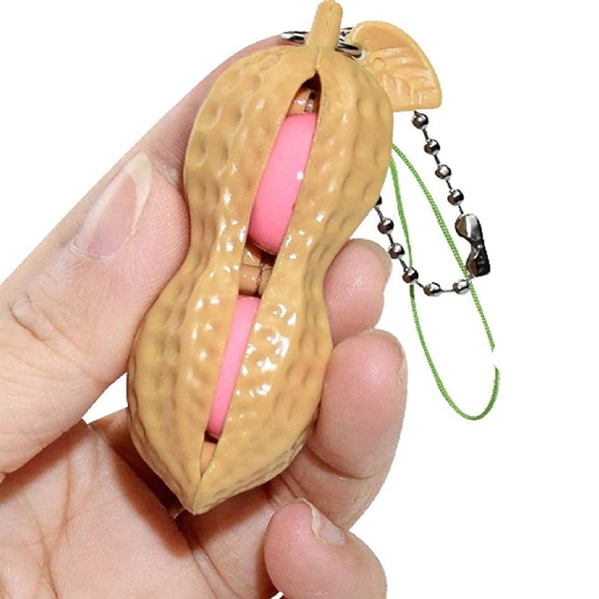 Squeeze Beans Keychain Stress Relieving Sensory Peanuts Fidget Toy