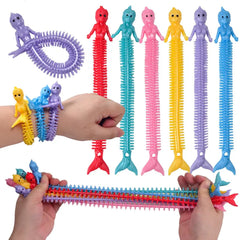 Popular Mermaid TPR Soft Rubber Vent Cartoon Color Decompression Bracelet Stretchy Strings Toys