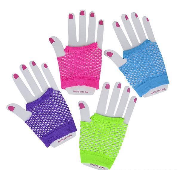 Buy NEON FISHNET WRIST GLOVES in Bulk