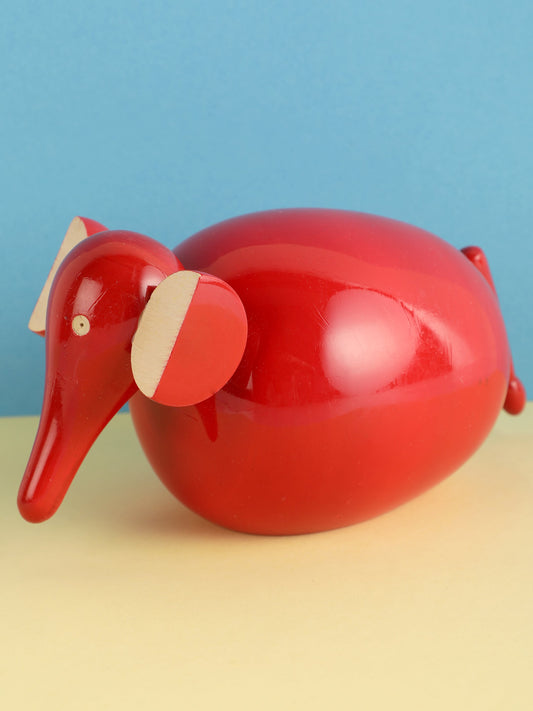 Red Wooden Elephant Toy