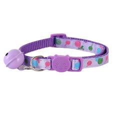 Stylish and Safe Printed Cat Collar with Small Bell and Buckle