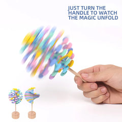 Wooden Spiral Lollipop Spinning Novelty Toys for Kids - A Fun Way to Relieve Stress and Anxiety
