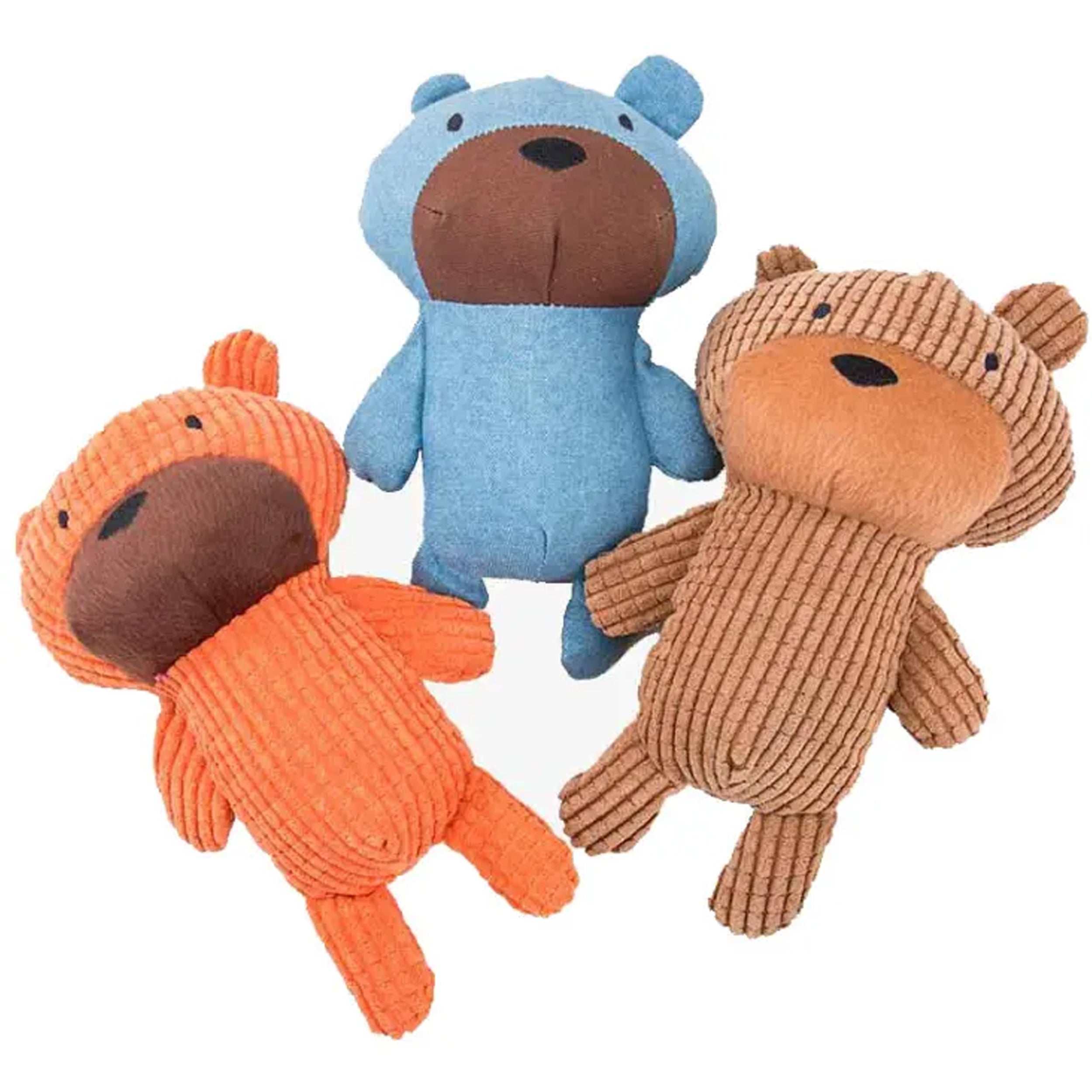 Add Fun to Your Dog's Playtime with Our Three-Color Bear Shape Pet Plush Dog Squeaky Toy