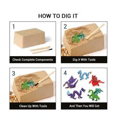 Educational Mini Dragons Dig for Schooling Kids Toy