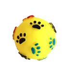 7cm Vinyl Ball Paw Print Squeaky Dog Toy Ball Pet Supplies