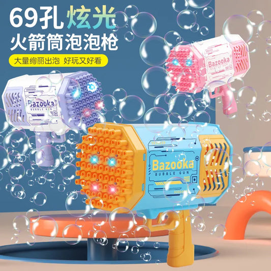Electric Rocket Launcher Bubble Gun Toy for Kids - Fun and Exciting Bubble Blasting Game