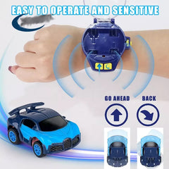 Miniature Fun: USB Charging Cartoon RC Small Car Toy Mini Watch Remote Control Car