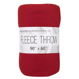 Twin Fleece Throw Blankets 90" x 60" - Red Only ( 1 Case= 24Pcs) 11.2$/pc