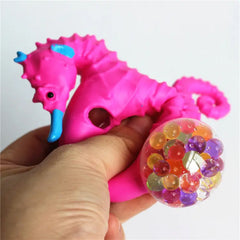 Cute Animal Sea Horse Squishy Spongy Water Beads Ball Toy for Kids