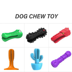 Indestructible Rubber Squeaky Dental Care Toothbrush Dog Chew Toy