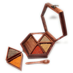 Wooden Masala Spice Box