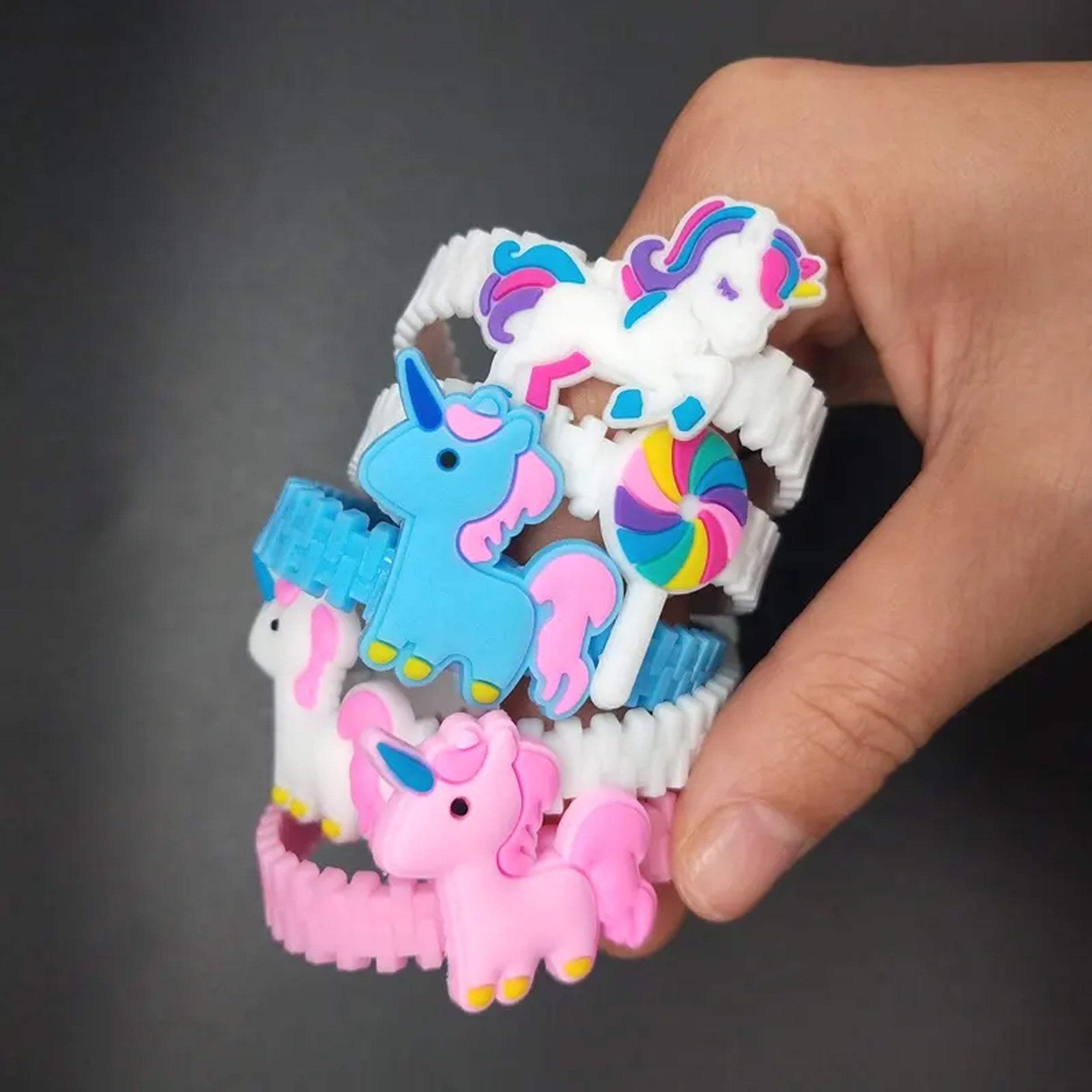 Unicorn PVC Bracelets Wristband Toy for Kids - Perfect Birthday Gift!