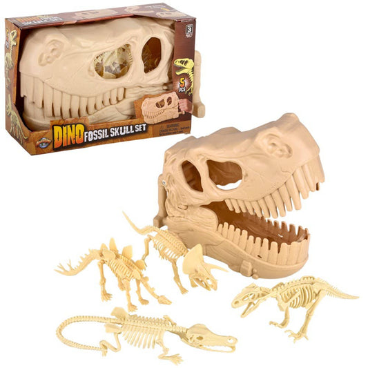 Buy 10" Dinosaur Fossil Skull Set 5pc in Bulk
