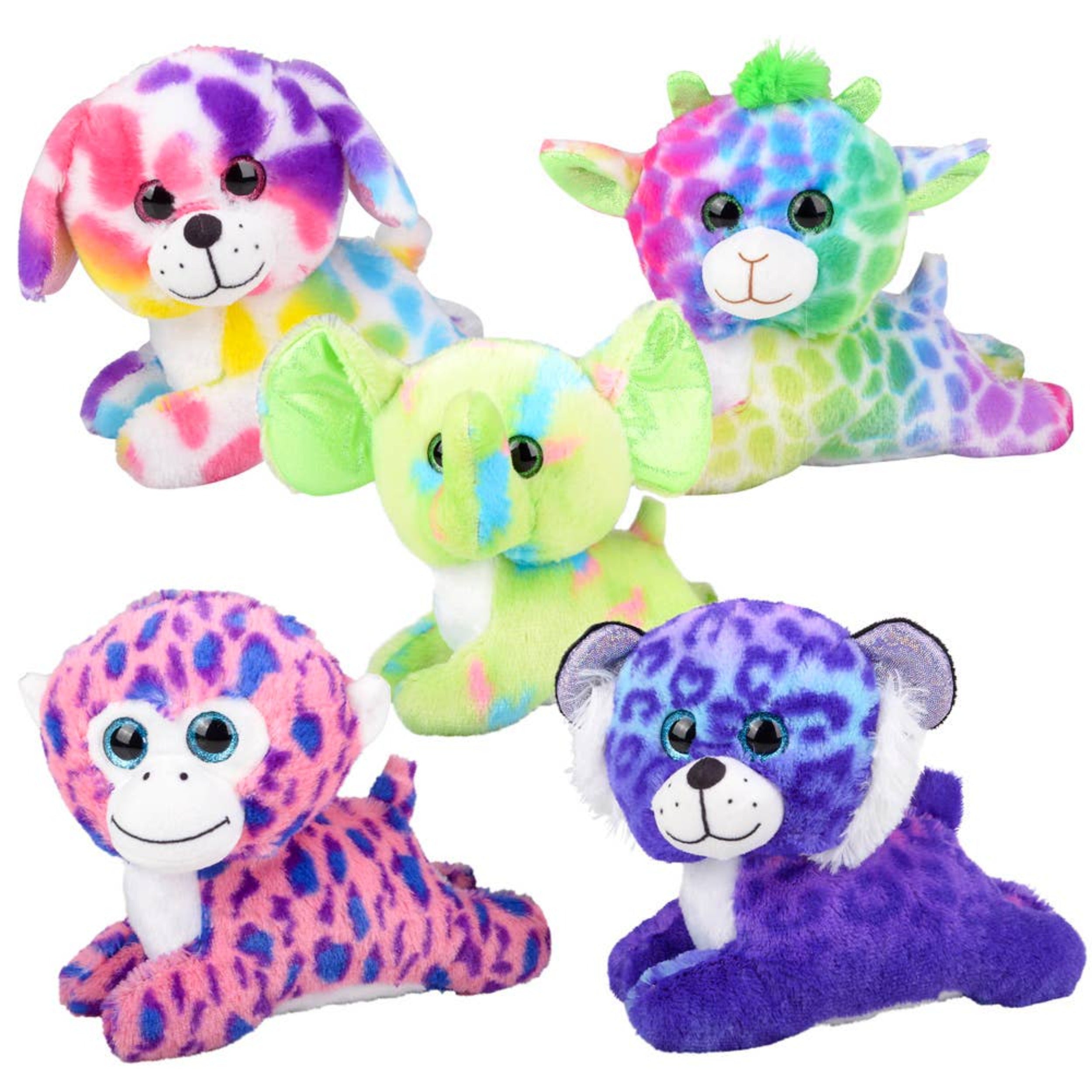 Buy 8" Laying Bright Eye Animals Plush in Bulk