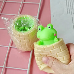 Relax and Play with Anti-Stress Squishy Animal Soft Squeeze Frog Cup Toys for Kids