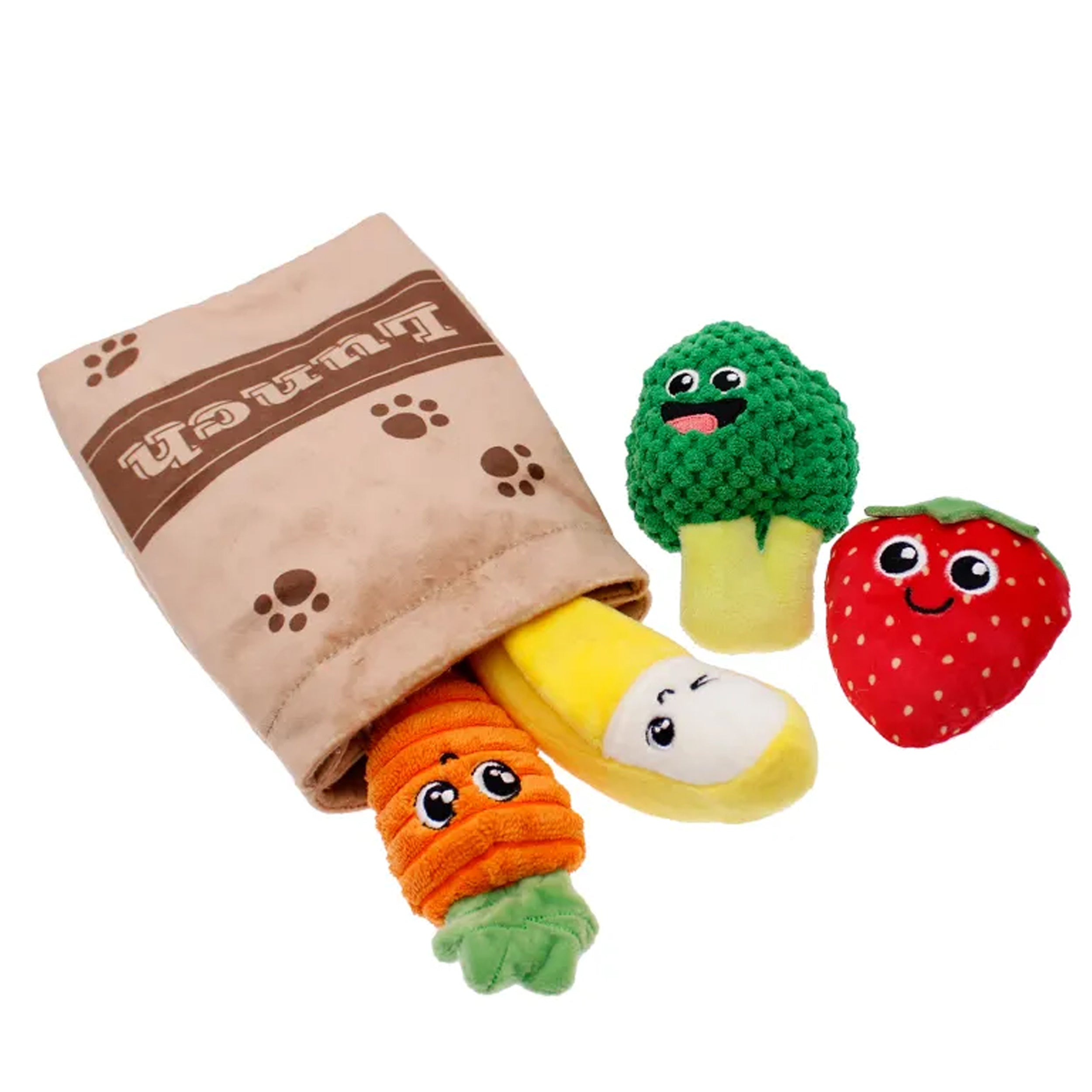 Multiple Choice Lunch Food Chew Squeaky Plush Dog Toy