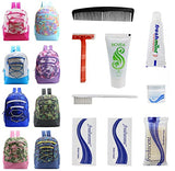 Buy Bulk Case of 12 Backpacks and 12 Hygiene & Toiletries Kit - Wholesale Care Package - Disaster Relief Kit, Homeless, Charity