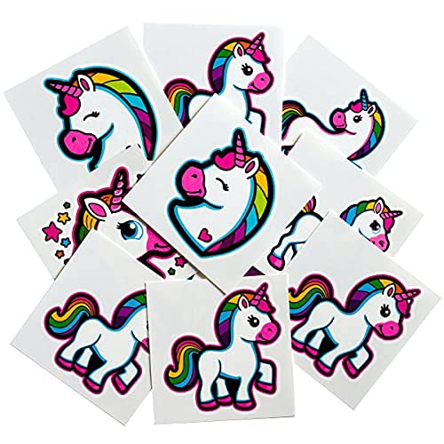 Wholesale 400 Unicorn Stickers - 1.5" Round Rainbow Unicorns Sticker Rolls, 4 Rolls 100 Stickers Each Roll in Bulk, for Girls & Kids, Unicorn Themed Birthday Party Favors, Goodie Bags & Carnivals